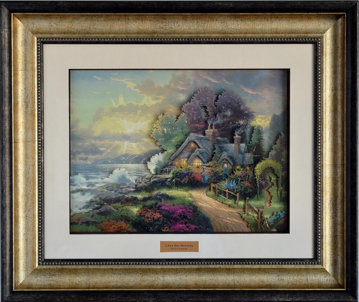 Thomas Kinkade A New Day Dawning Framed 3D Paper Tolle