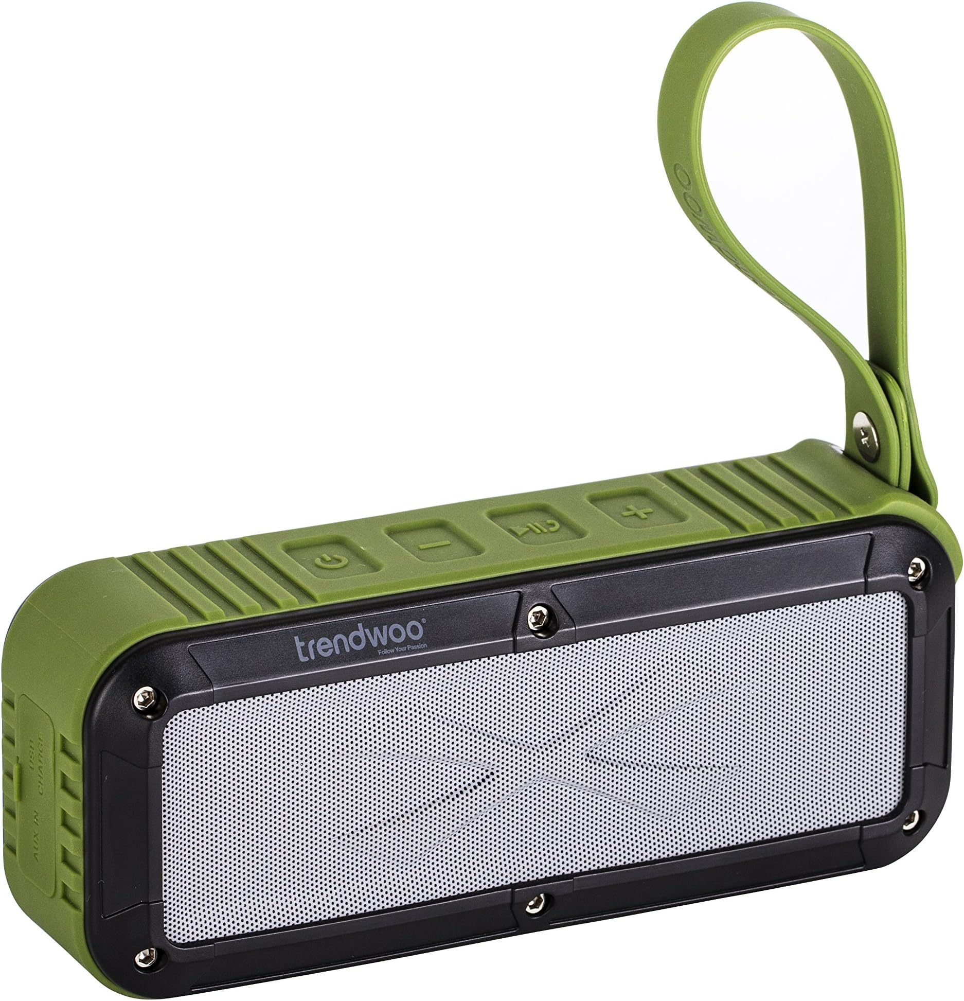 PAXCESS Portable Outdoor and Shower Bluetooth Speaker, Durable Wireless Waterproof Speakers Hands-Free with Built-in Microphone Dust and Shock Resistant (Army Green)