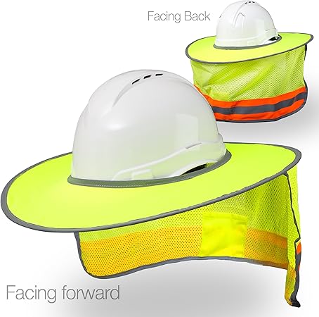Hard Hat Sun Shield High Visibility Reflective Full Brim Mesh