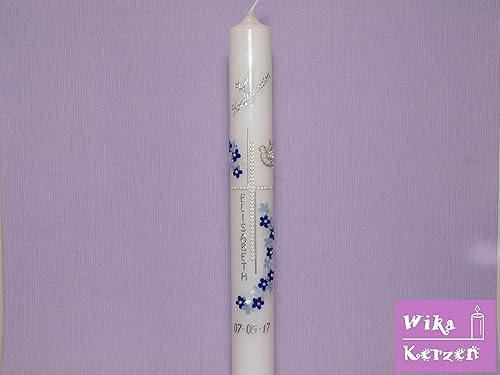 Kommunionkerzen Konfirmationskerze Kerze zur Kommunion Taufkerzen Mädchen Junge 400x40mm inkl. Beschriftung alle Motive Handg