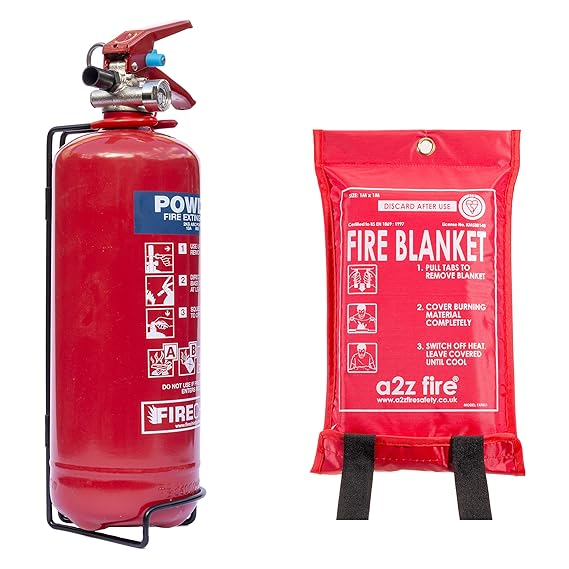 Fire Extinguisher & Blanket Home Safety Kit by A2Z Fire British