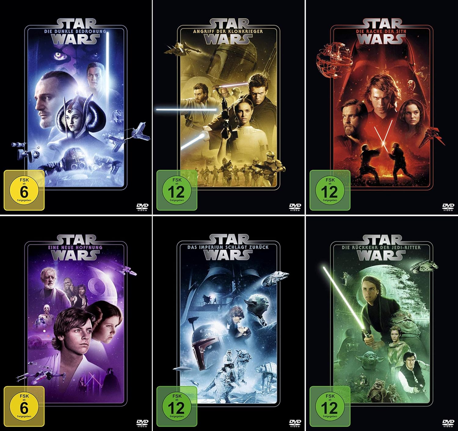 Star Wars 1 6 Paket Dunkle Bedrohung (1) + Angriff der Klonkrieger (2) + Rache der Sith (3