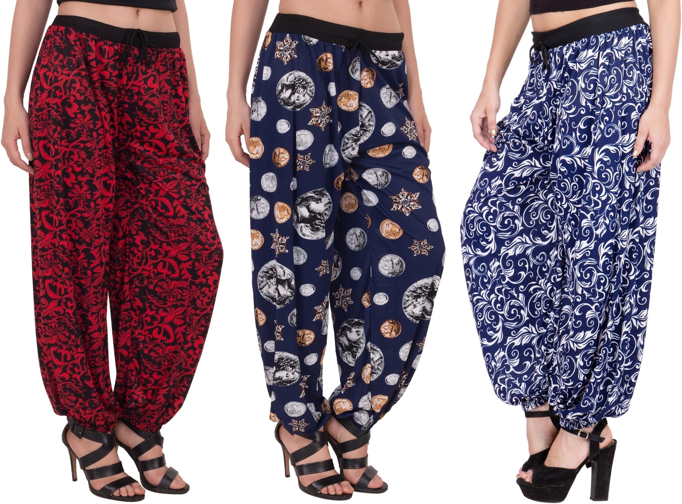 Adonia Women's Poly-Knit Lycra Harem (Combo of 3)