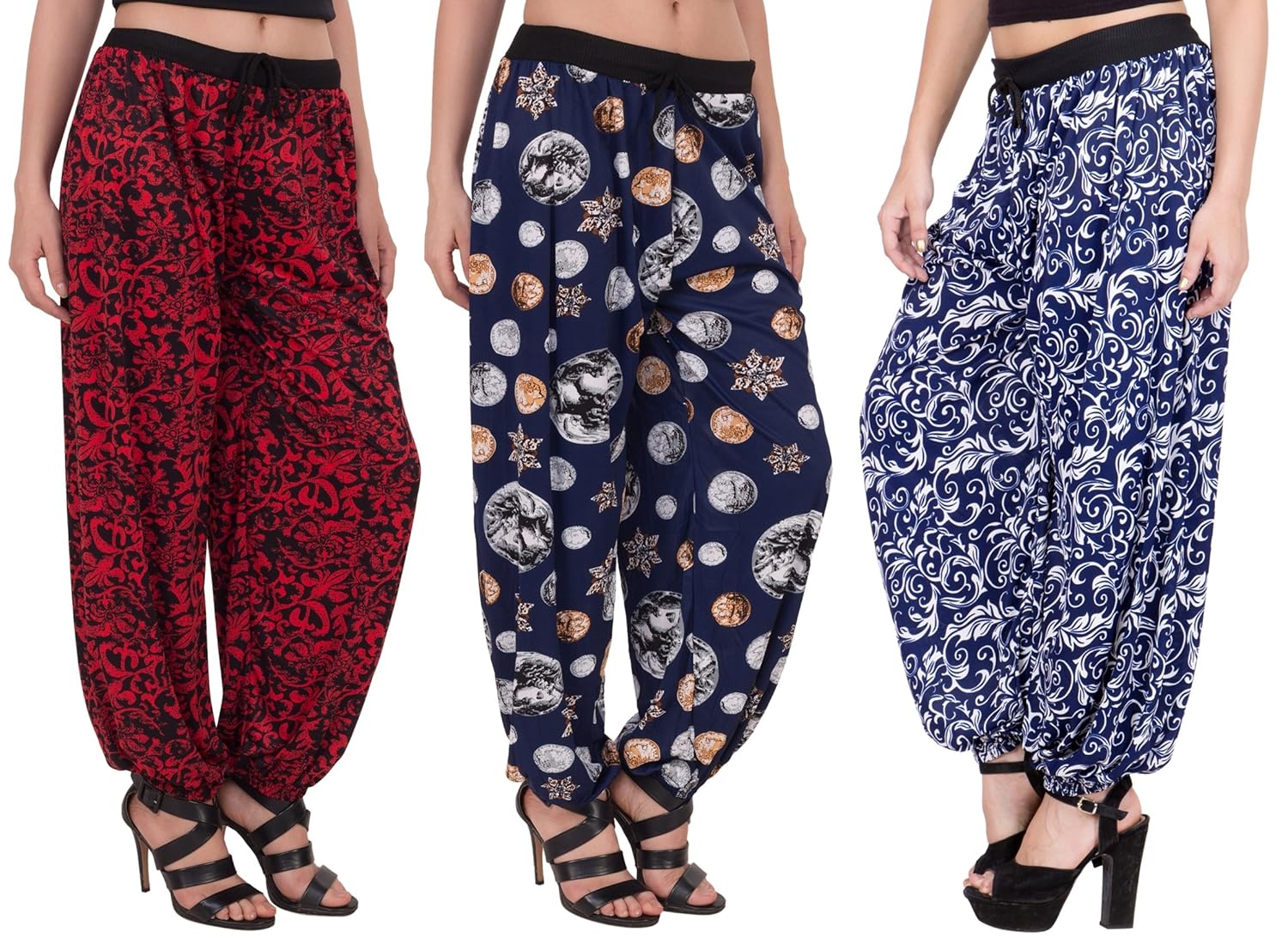 adonia women's poly-knit lycra harem (combo of 3)