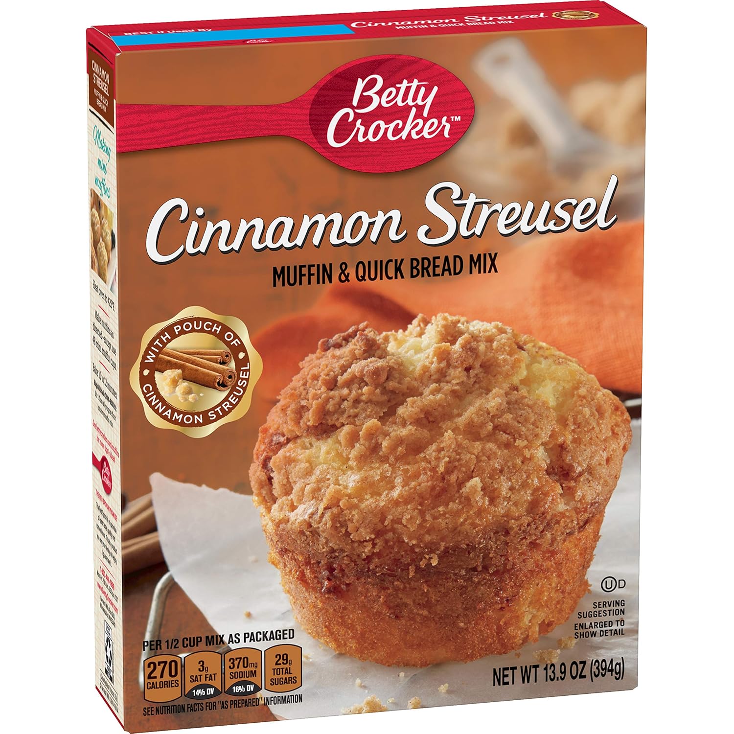Betty Crocker Muffin Mix, Cinnamon Streusel, 13.9 oz