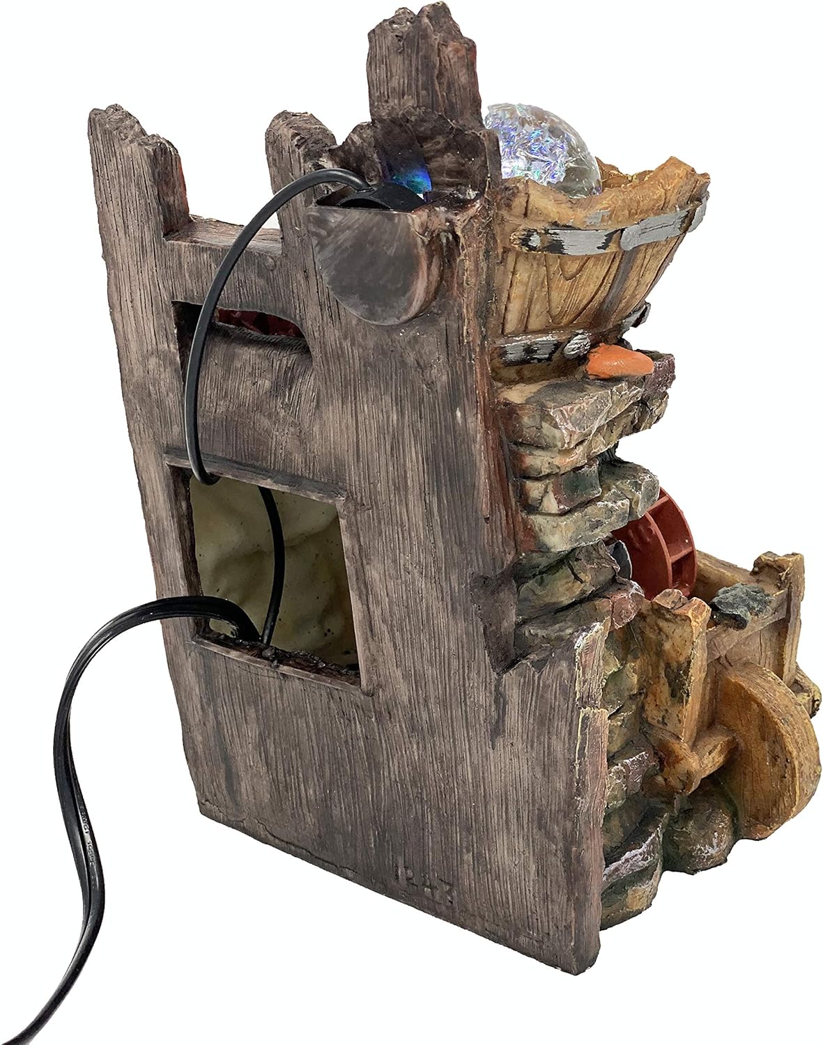 ImagiWonder Tabletop Fountain Water Mill in Broken Jar on Cart: Home & Kitchen