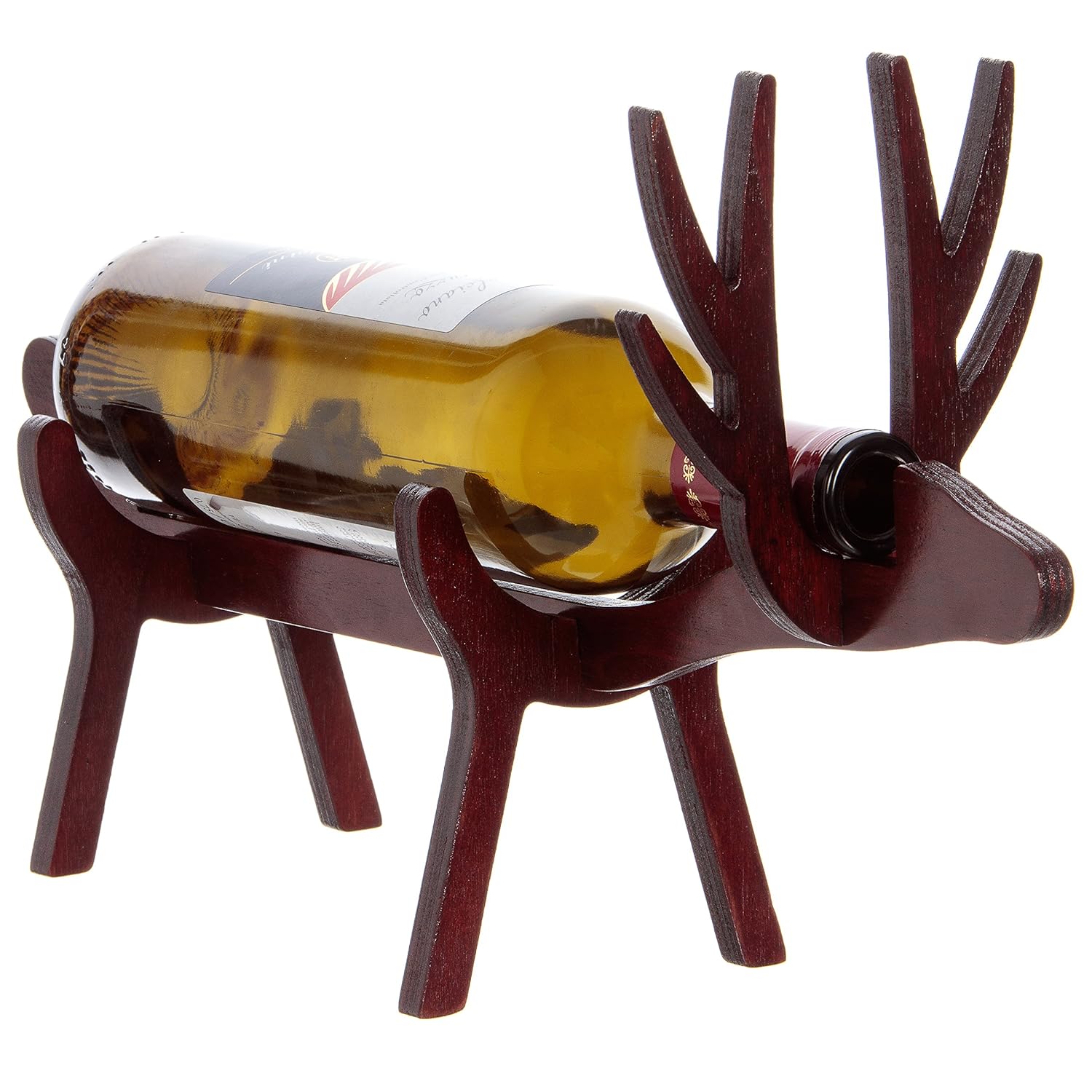 Vinology Wooden Bottle Holder Reindeer Amazon.co.uk Kitchen & Home