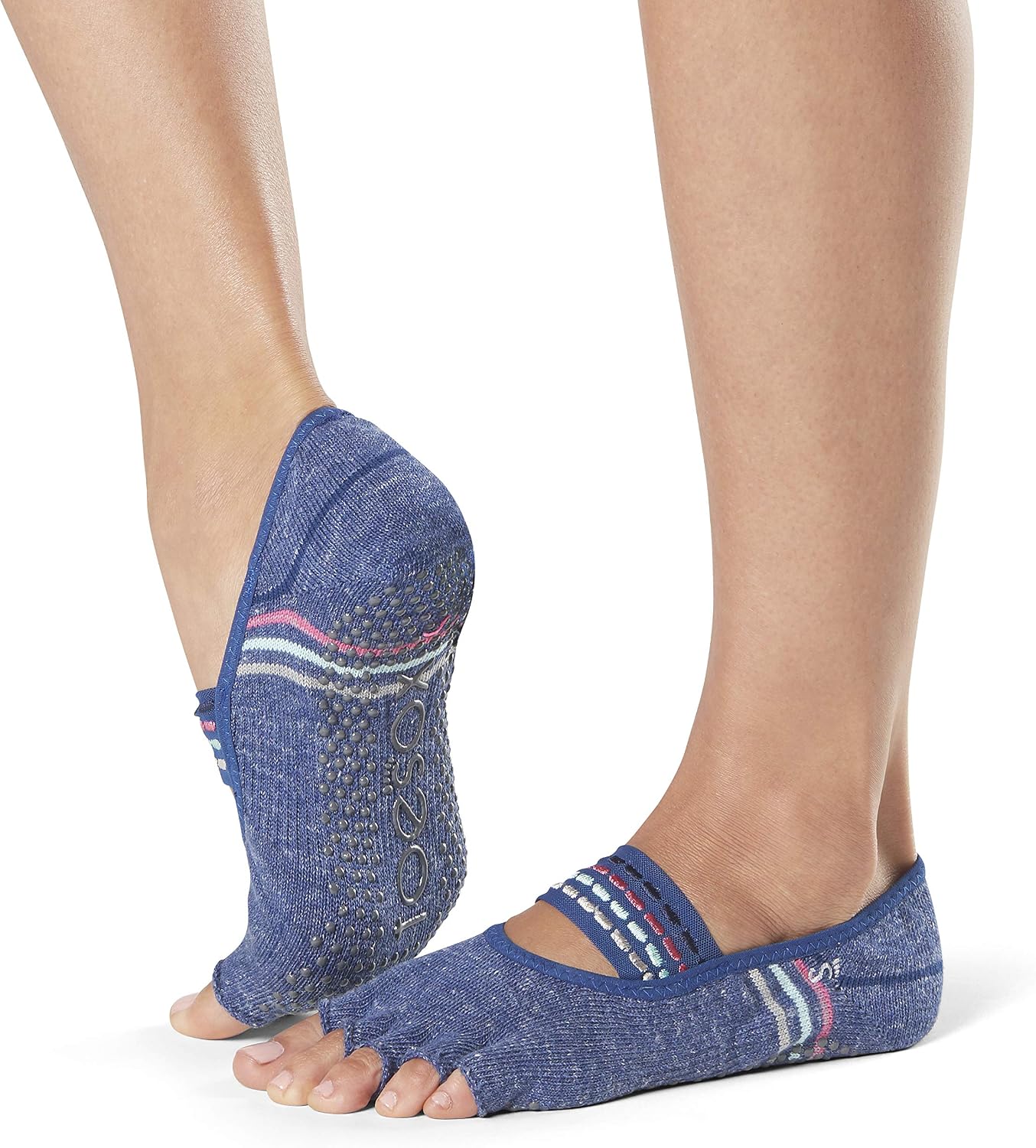 ToeSox Grip Socks For Pilates, Barre & Yoga – Non-Slip Half Toe Design With Arch Support (Fitted, Solid)