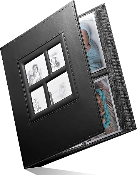 Amazon Com Blyng Photo Album 4x6 Picture Album 500 Slots Of Horizontal And Vertical Photo Slots Album Cover Is Designed With Faux Leather Great For Wedding Anniversary Baby Family Black Home