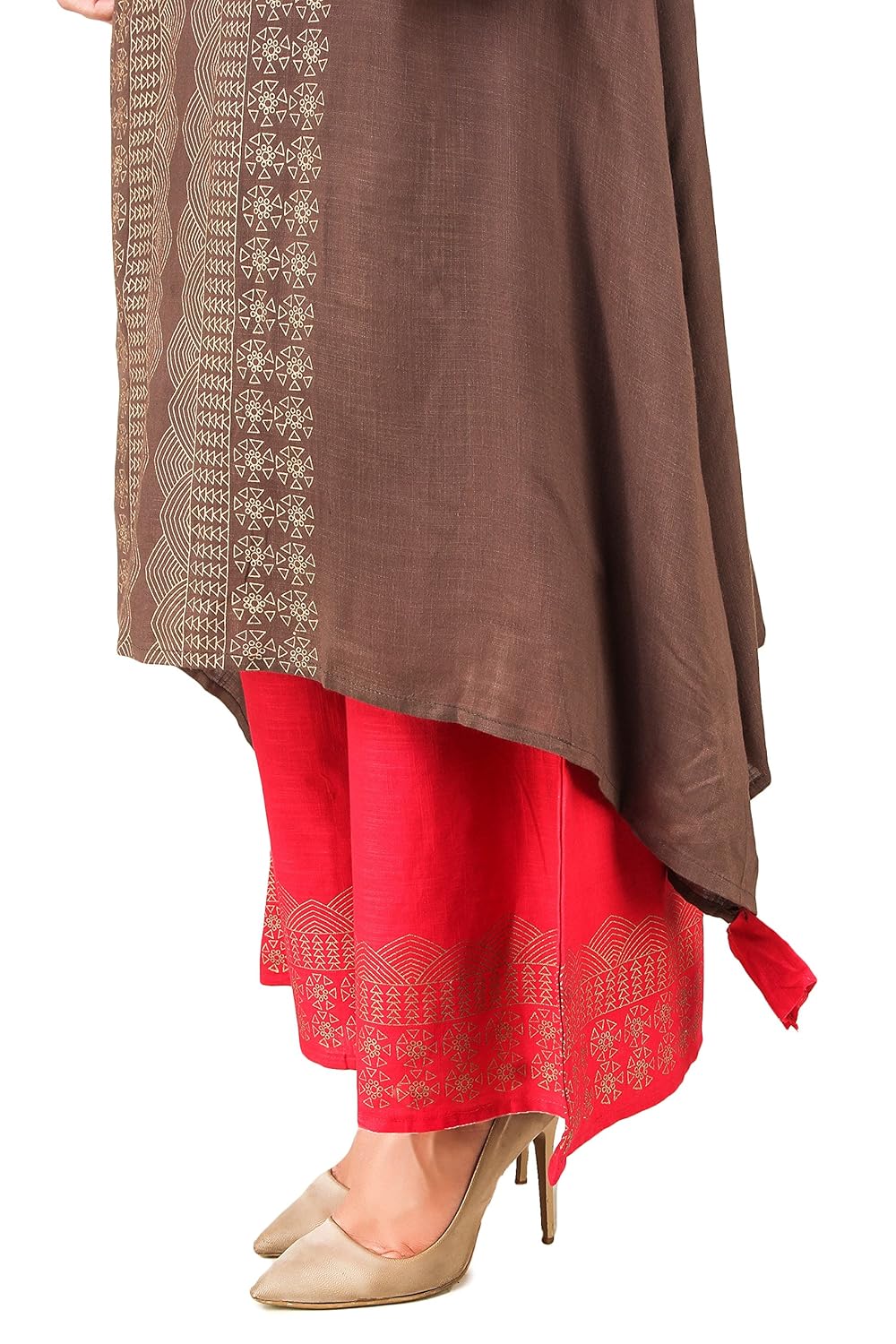 sreshee women's premium cotton designer kurti with palazzo pants set (three colour options)