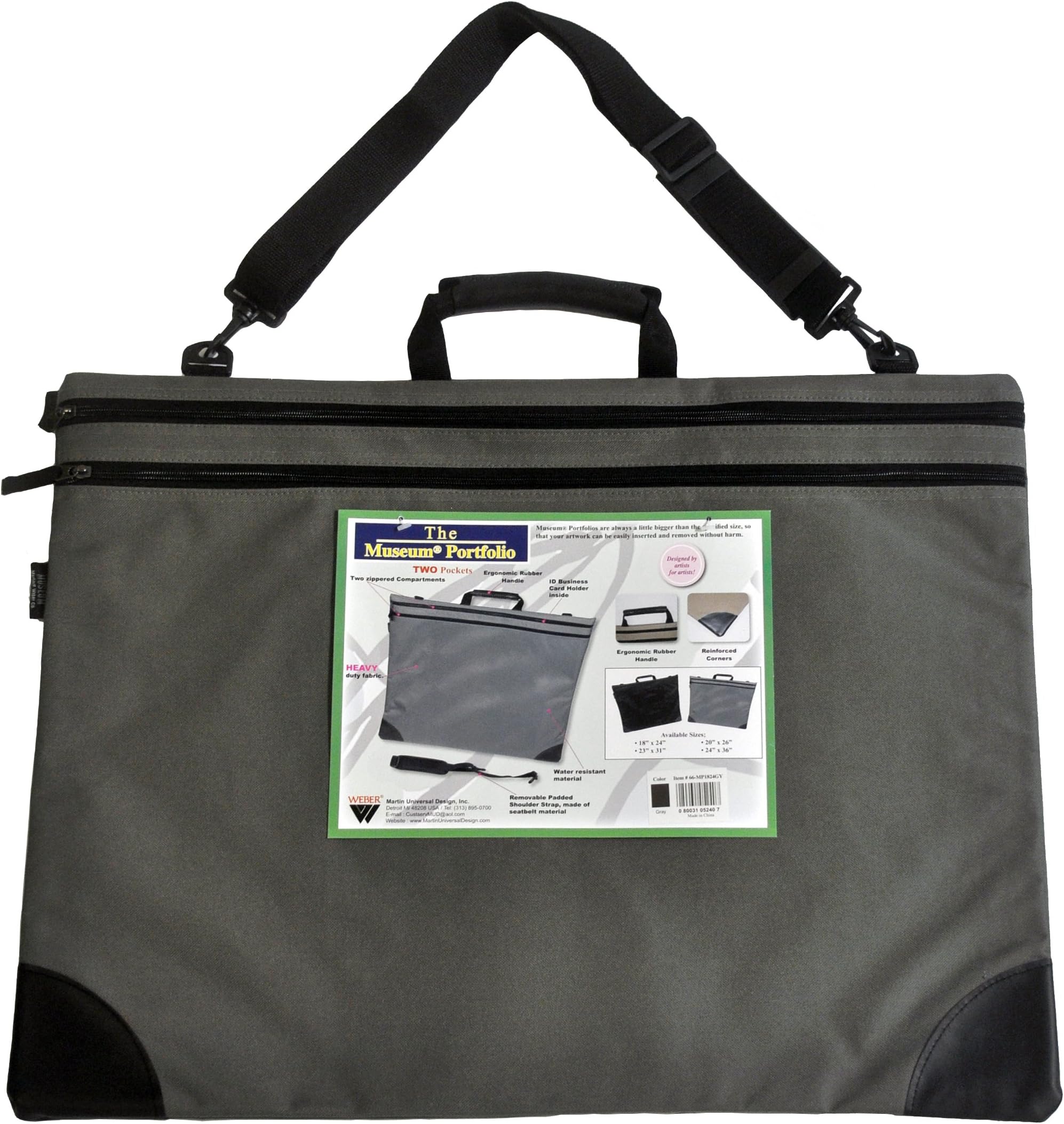 MUSEUM PORTFOLIO 18-Inch by 24-Inch, Gray