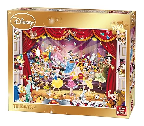 King KNG05262 Les amis de Disney 1500 Teile Puzzle Theater, Blue Karton