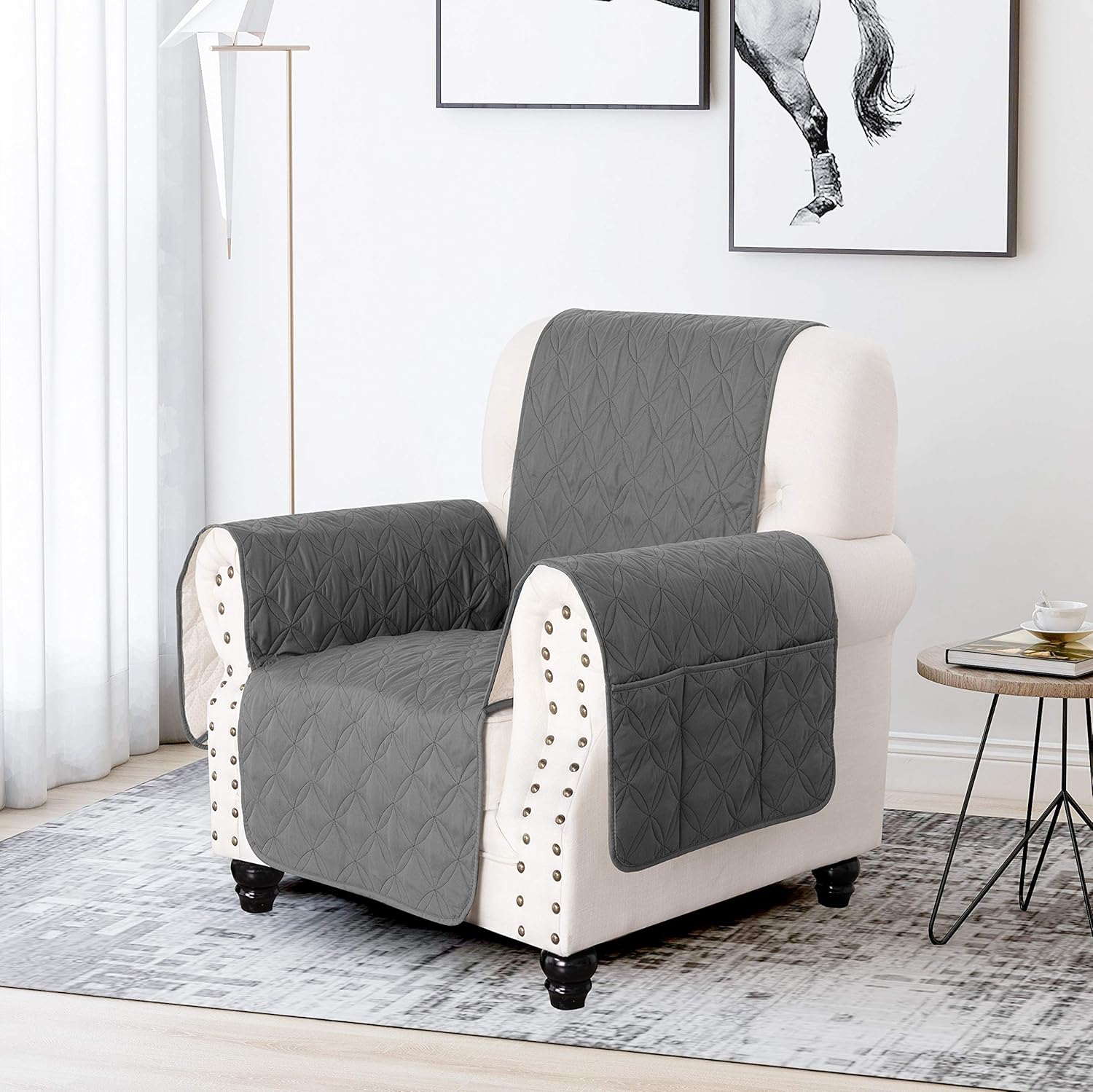 SOFTOWN Non-Slip Chair Sofa Slipcover 100% Waterproof Sofa Cover Furniture Protector Couch Covers with for Dog， Pets: Kitchen & Dining