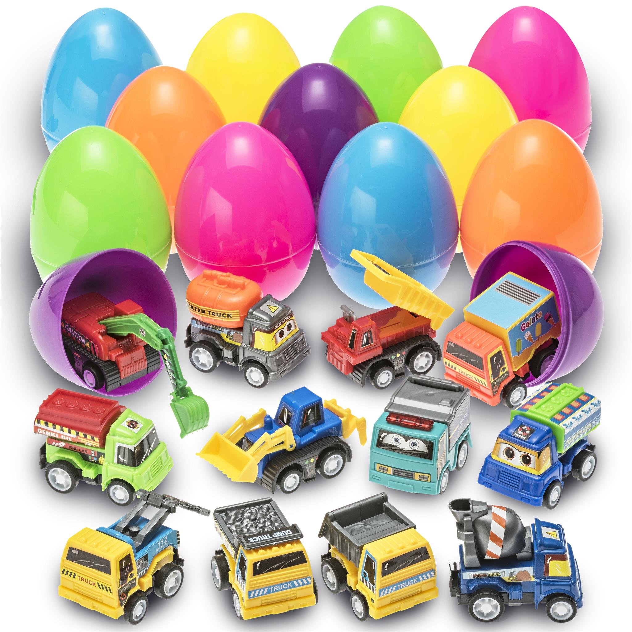 Buy Prextex Easter Toy Eggs Filled with PullBack Construction Vehicles