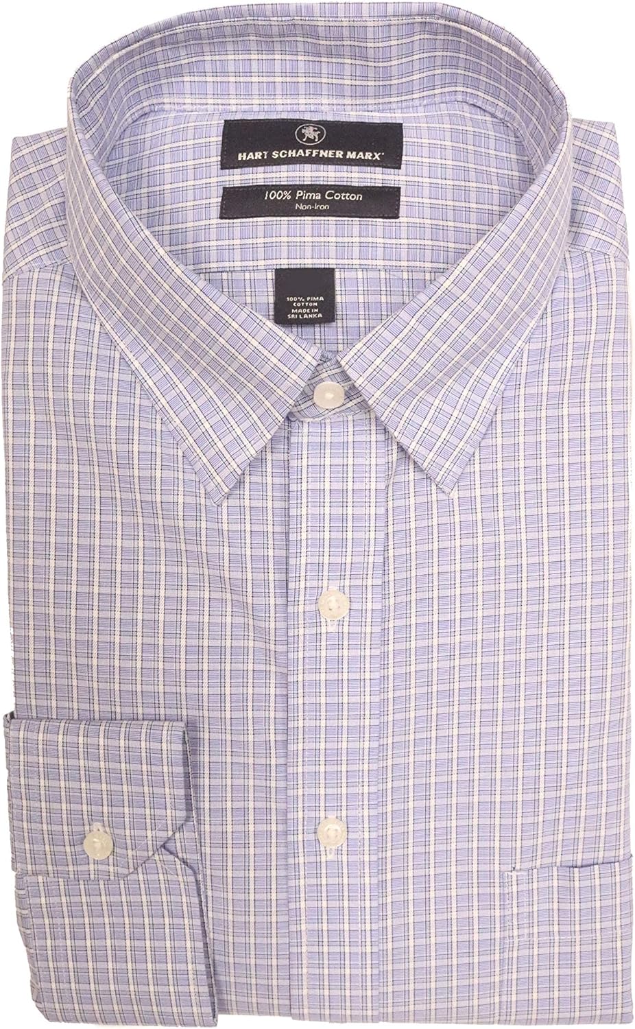 Hart Schaffner Marx Non Iron Classic Fit Plaid Hidden Button Down Collar Dress Shirt S95DI042