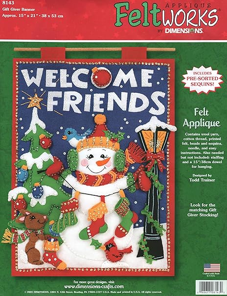 Amazon Com Feltworks Gift Giver Banner Felt Applique Kit 8143