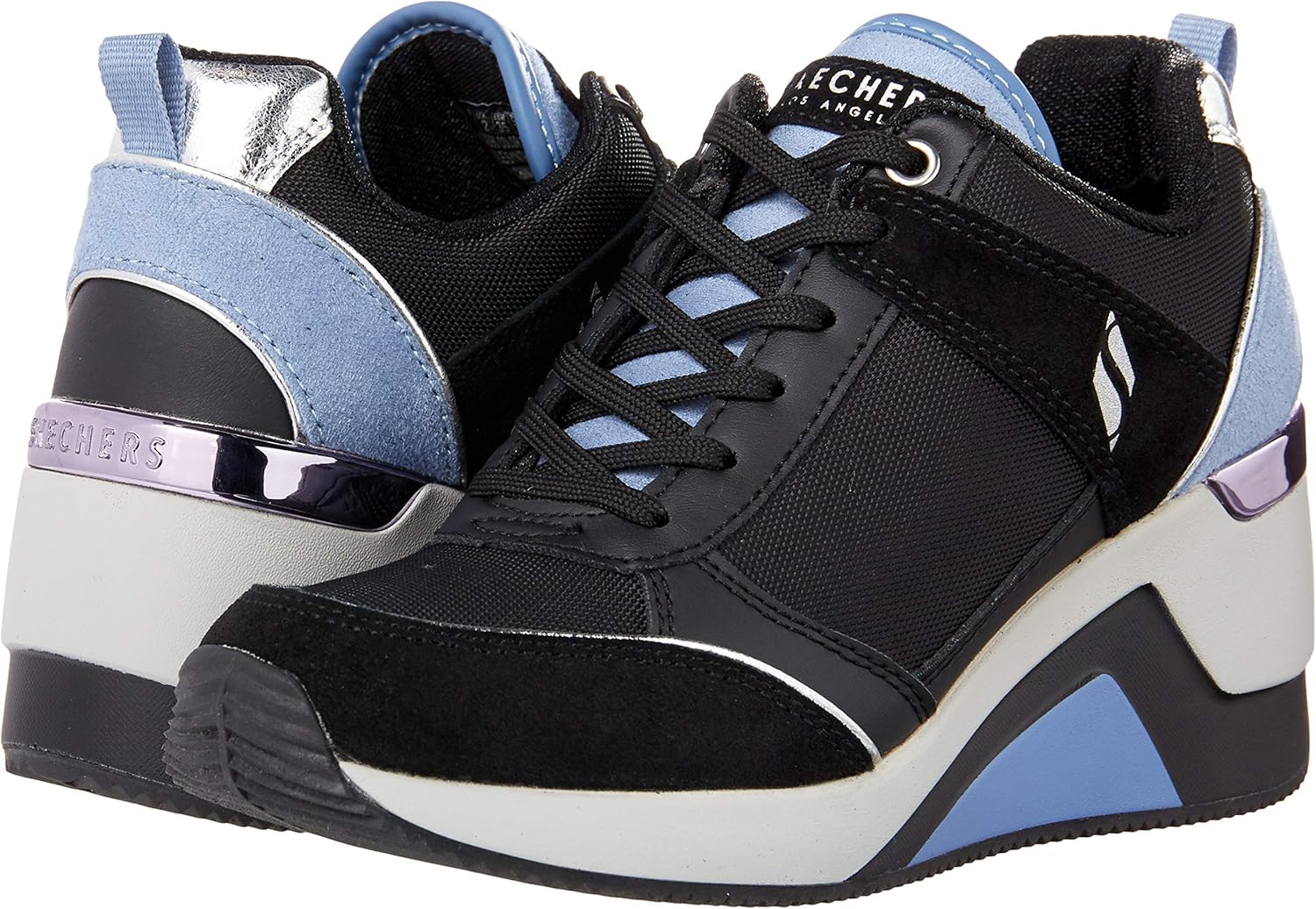 skechers million air wedge sneaker white