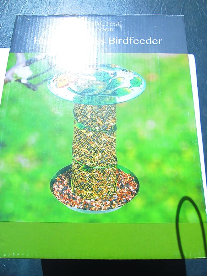 Amazon Com Northcrest Hanging Stain Glass Large Mesh Bird Feeder