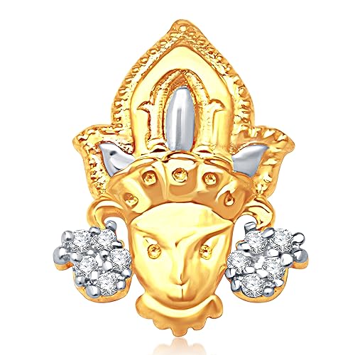 VK Jewels Durga Mata Gold and Rhodium Plated Alloy God Pendant for Men & Women made with Cubic Zirconia - P1137G [VKP1137G]