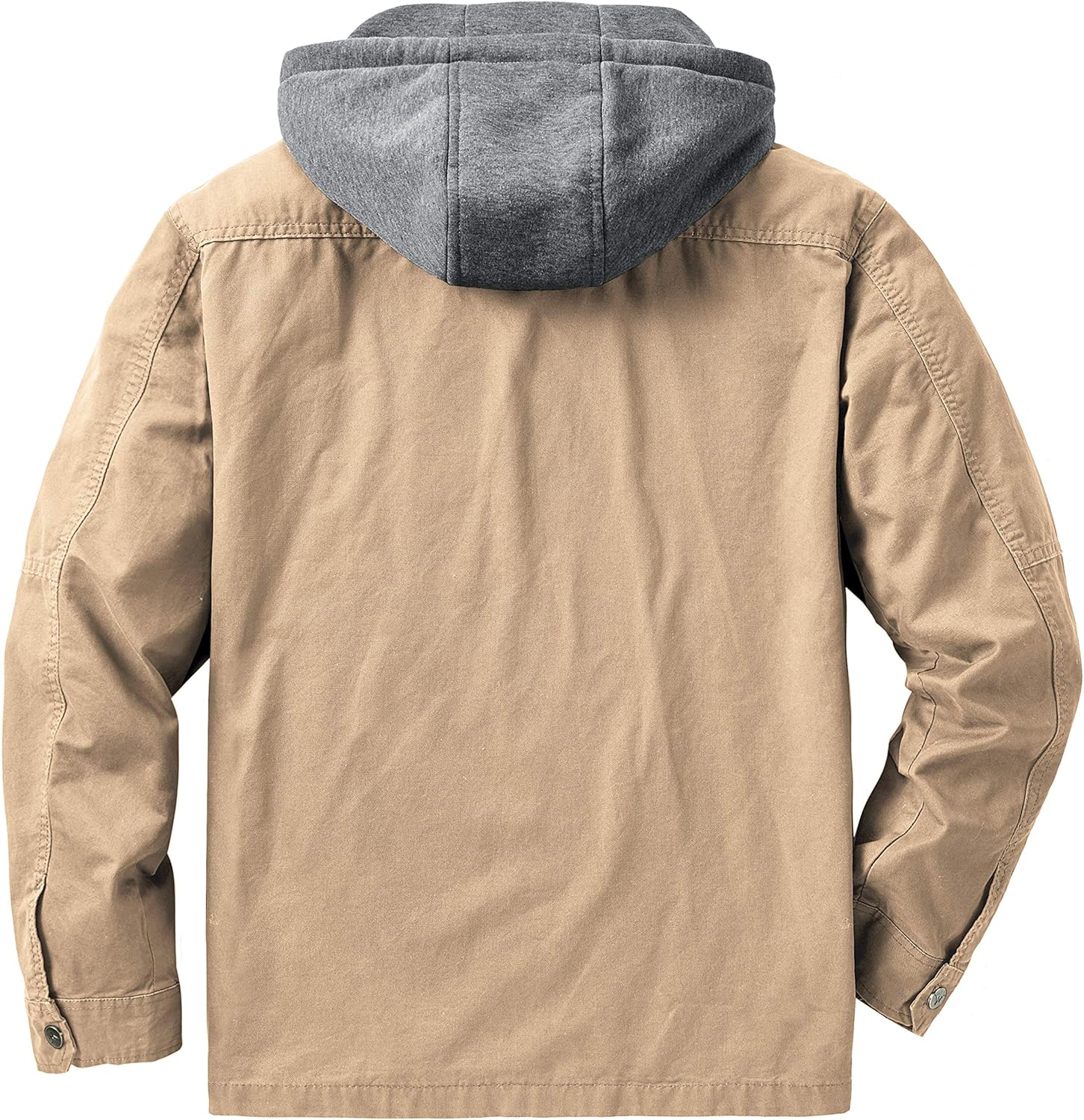 JYG Men's Casual Cotton Military Lapel Jacket with Removable Hood at  Men’s Clothing store