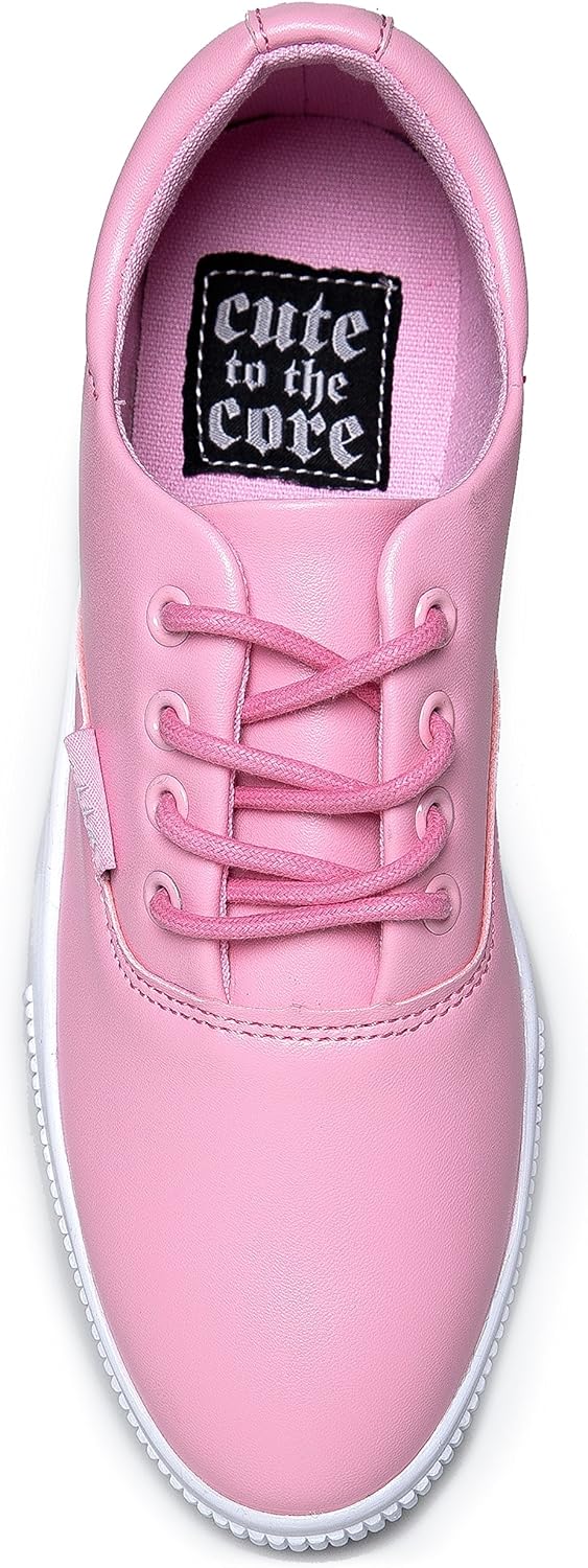 comfy vegan shoes on Amazon Com Cute To The Core Women S Lace Up Vegan Leather Sneaker Comfy Cute Casual Walking Shoe Sugar Walking
