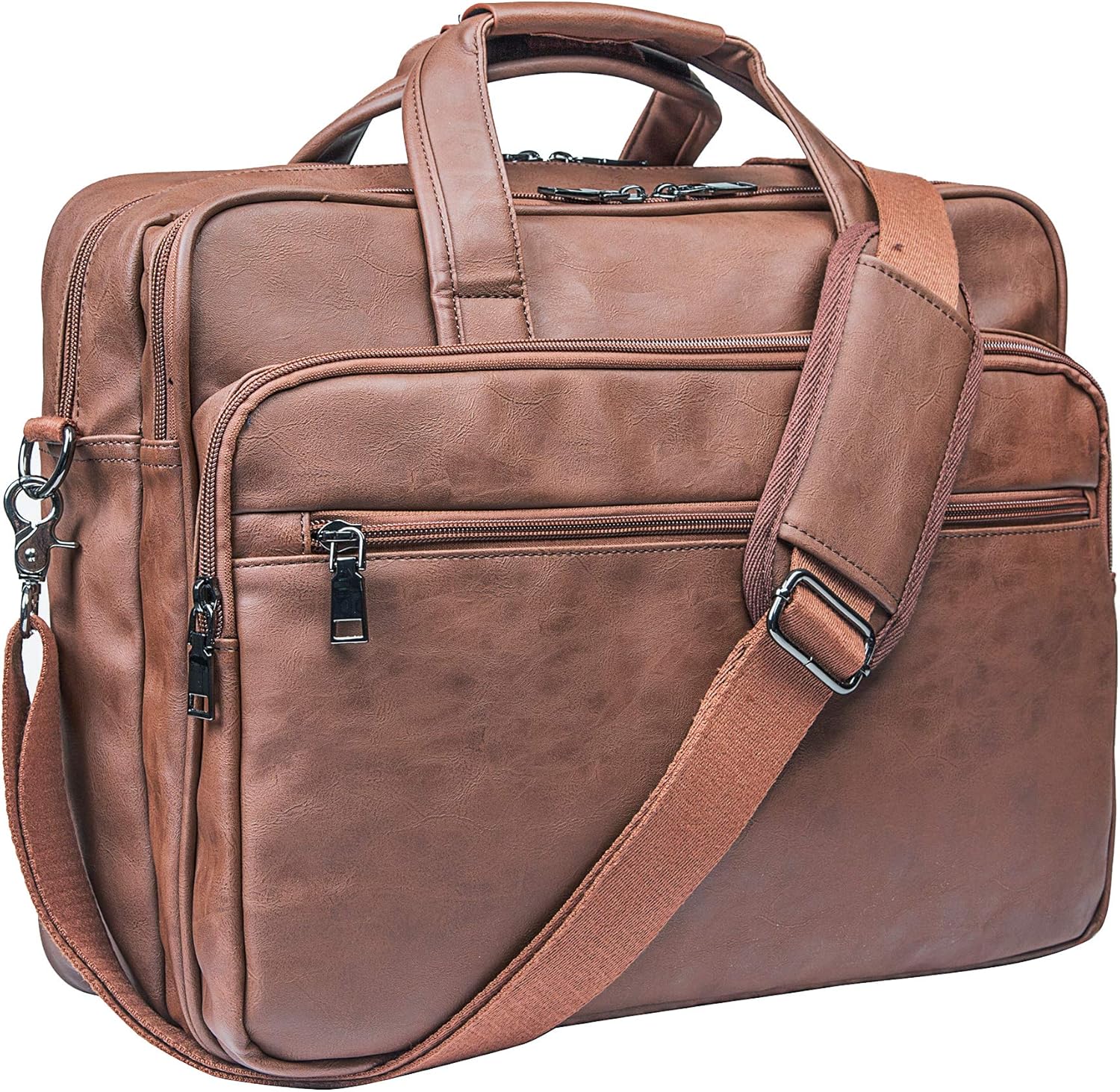 Leather Laptop Bag, Men's 15.6 Inches 17.3 Inches Messenger Briefcase Business Satchel Computer Handbag Shoulder Bag: Shoes