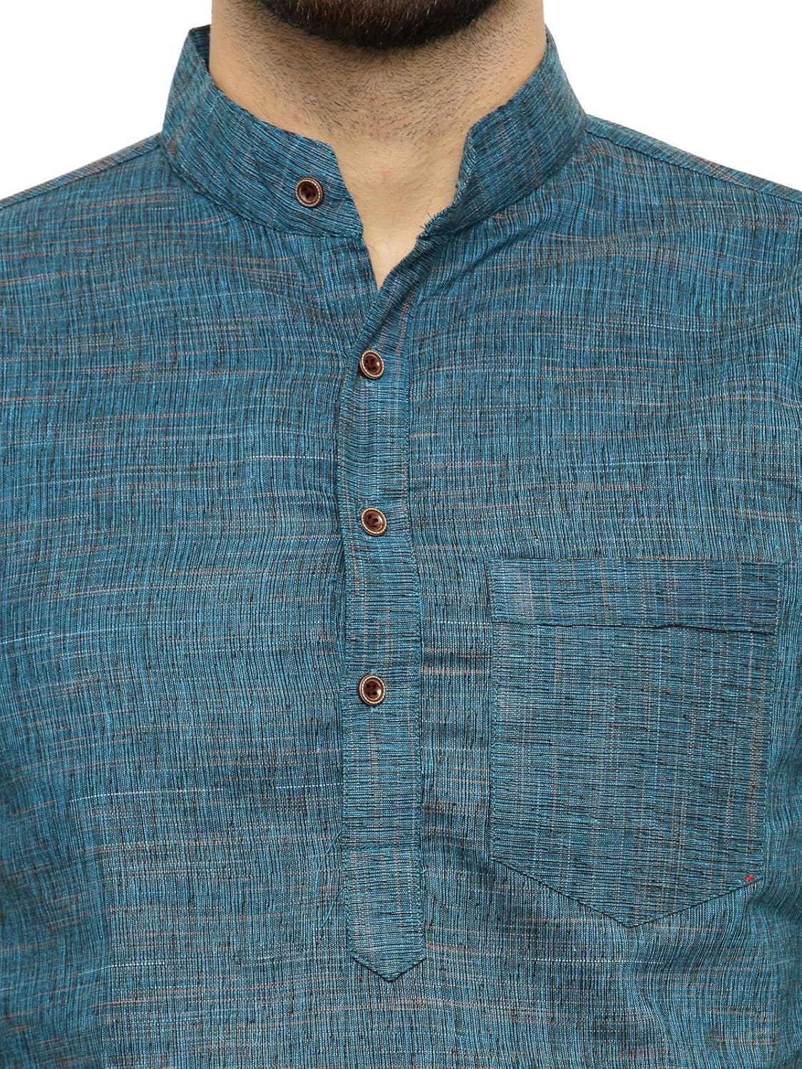 enchanted drapes mens' solid cotton short kurta