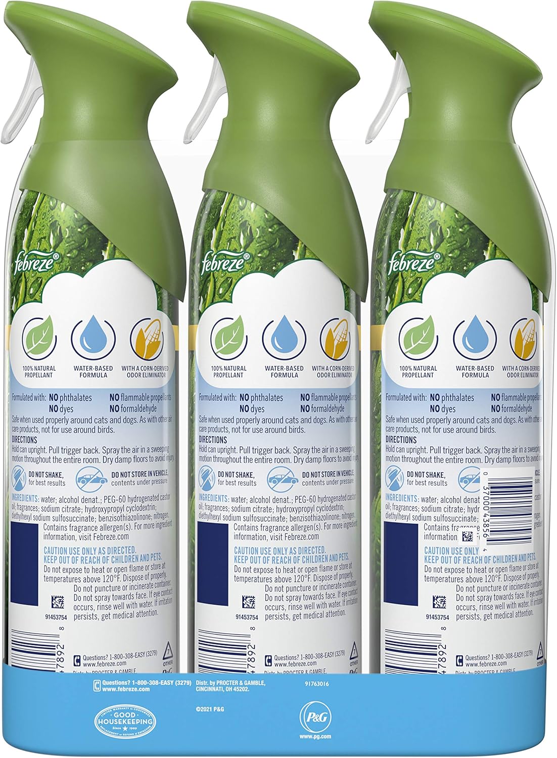 Febreze Air Freshener Spray, Forest, Odor Eliminator, 3 Count: Health & Personal Care