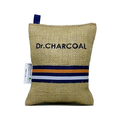 Dr. CHARCOAL Non Electric Air Purifier, Deodorizer and Dehumidifier for Cars, Bathrooms and Kitchen - 200 Grams (Modish Khaki)