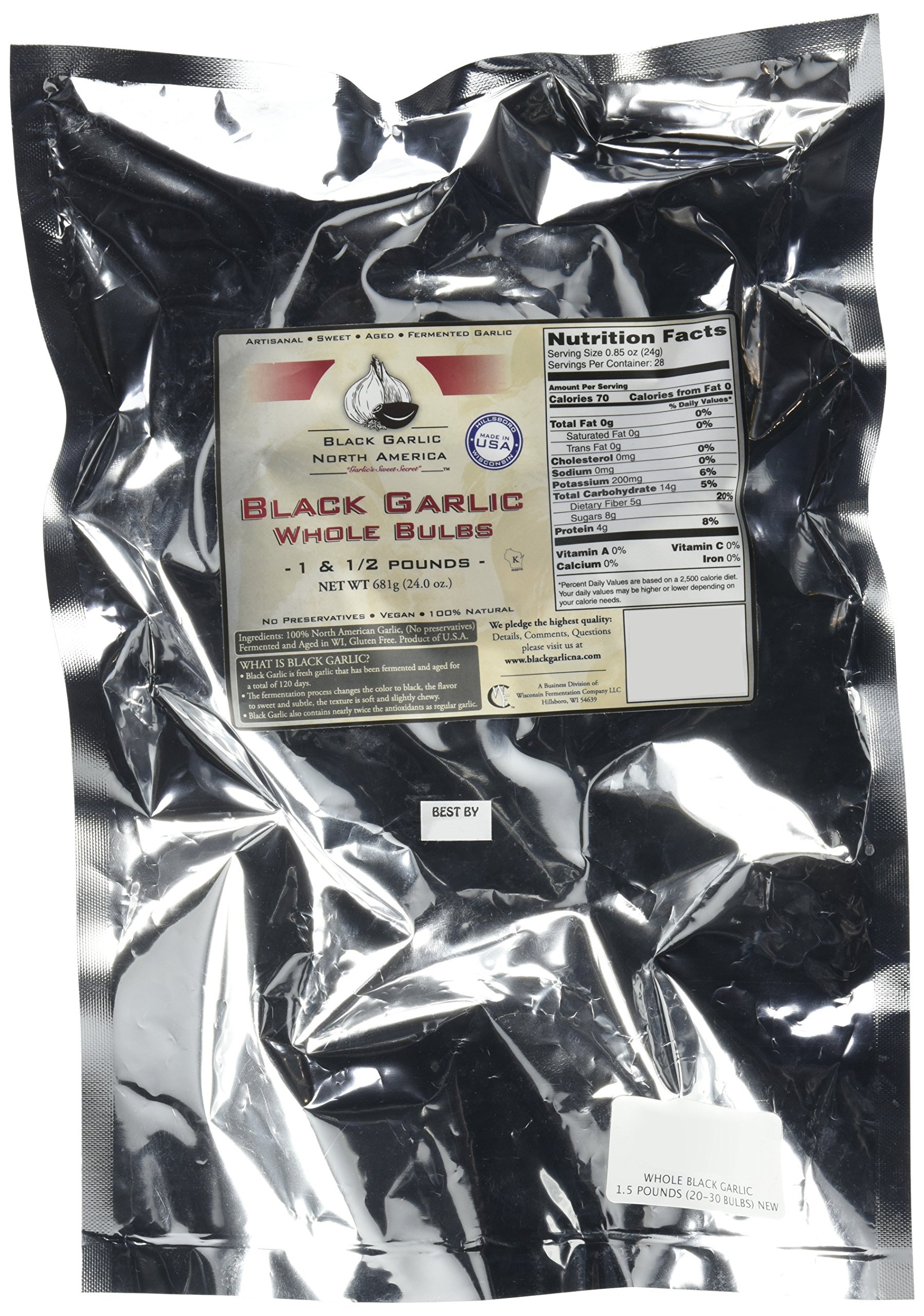 Whole Black Garlic 1 Pound (1115 Bulbs) Canned And