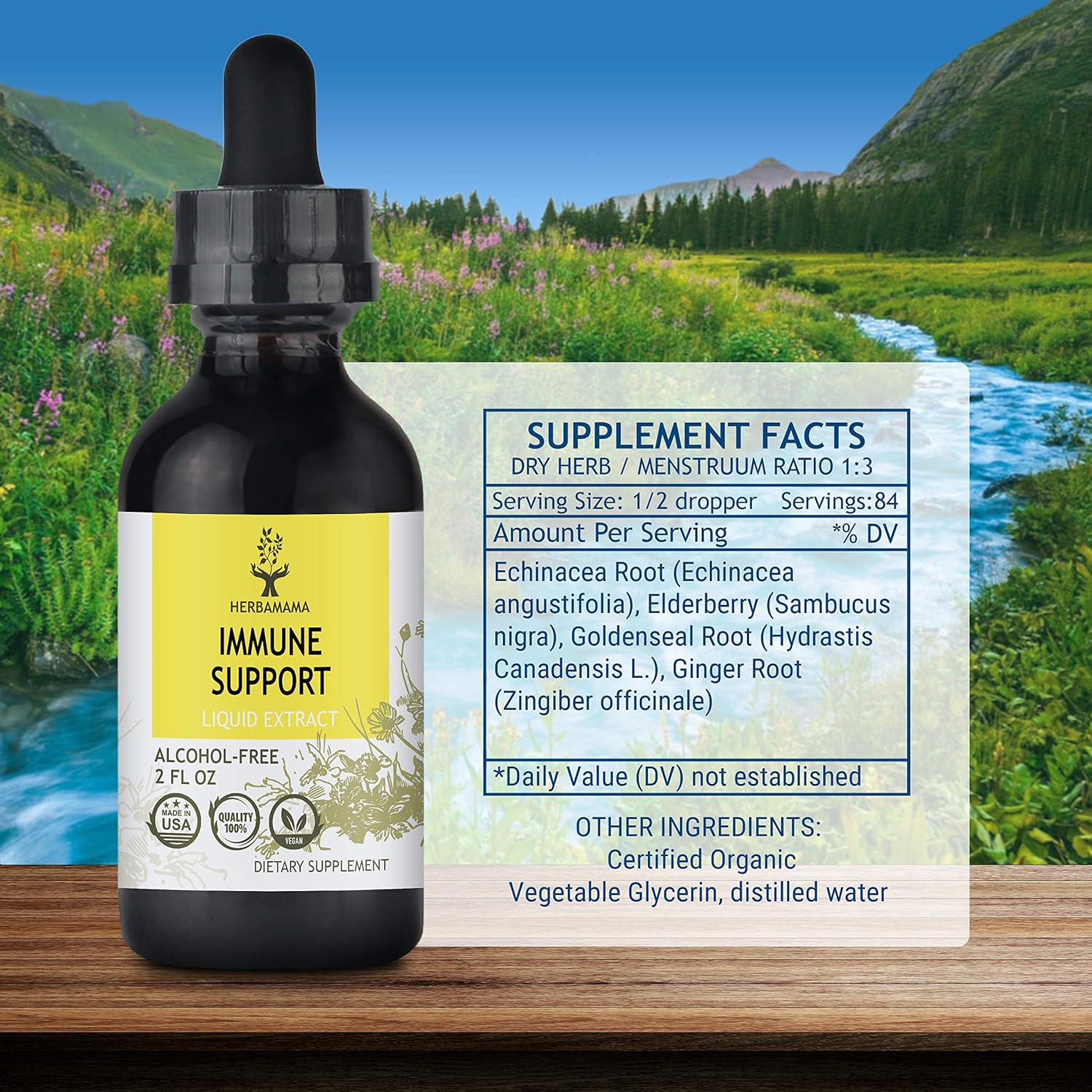 Immune Support Liquid Extract 2 fl oz | All-Natural Dietary Supplement | Herbal Formula | Strengthens The Immune System | Echinacea, Elderberry, Goldenseal, Ginger: Health & Personal Care