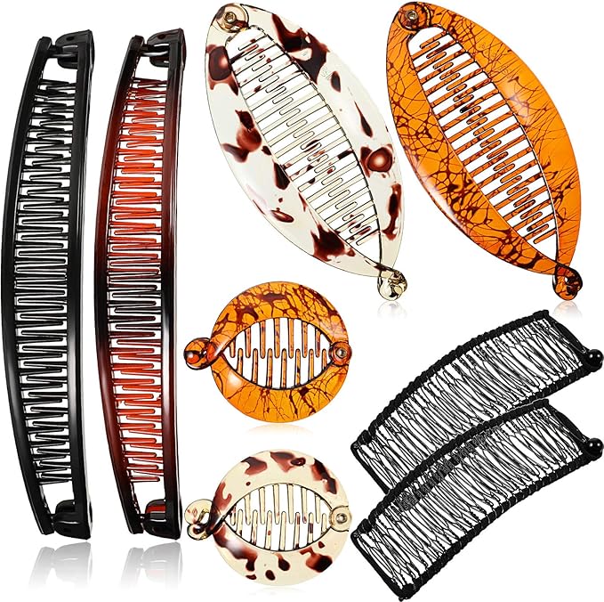 8 Pieces Banana Hair Clips Set, Includes Fishtail Hair Clip, Clincher