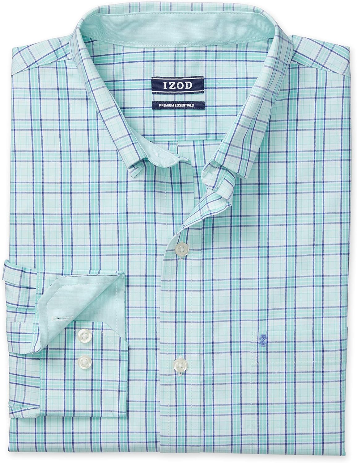 IZOD Men's Big and Tall Button Down Long Sleeve Stretch Performance Plaid Shirt at  Men’s Clothing store