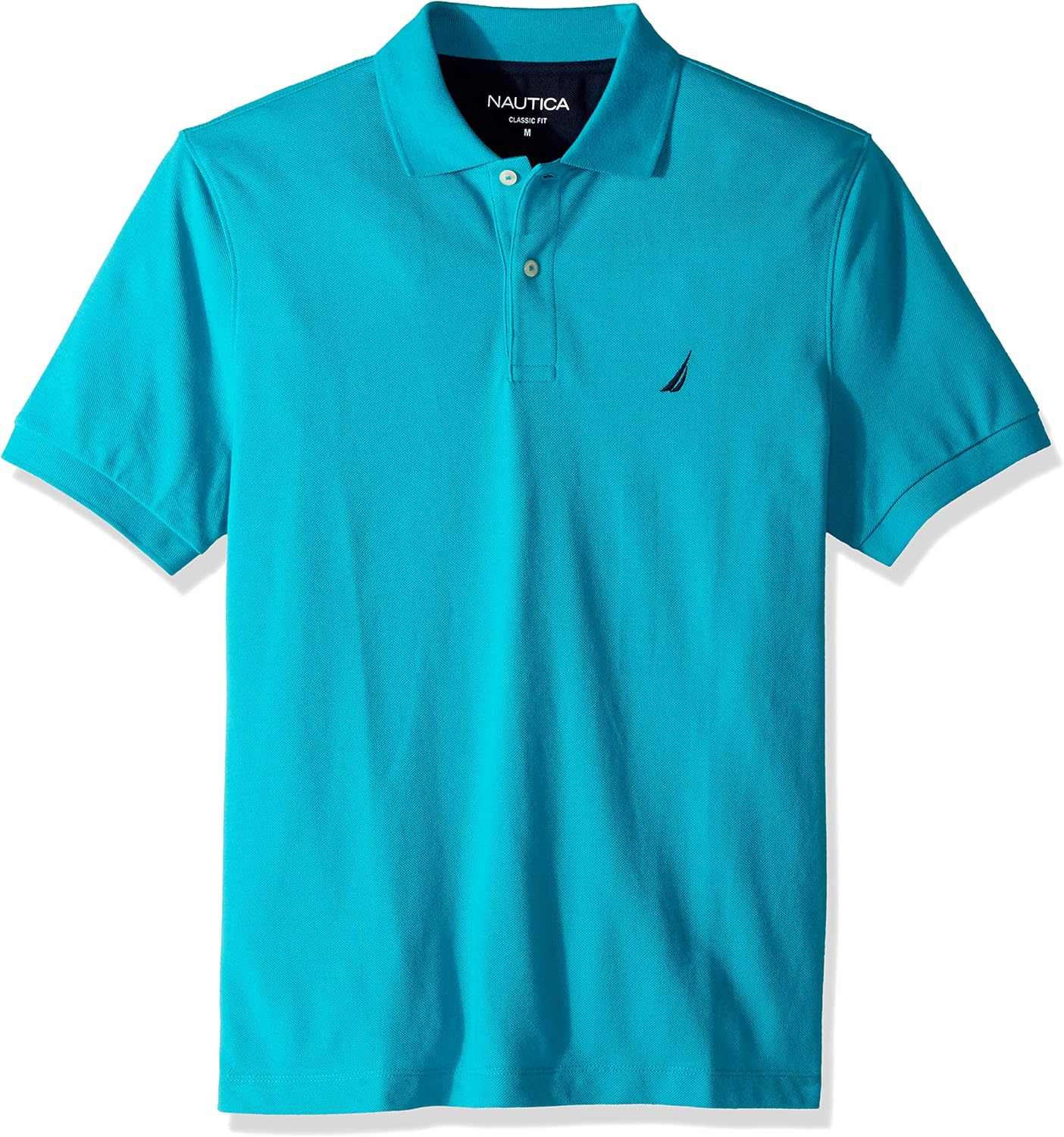 Nautica Men's Short Sleeve Solid Cotton Pique Polo Shirt at  Men’s Clothing store