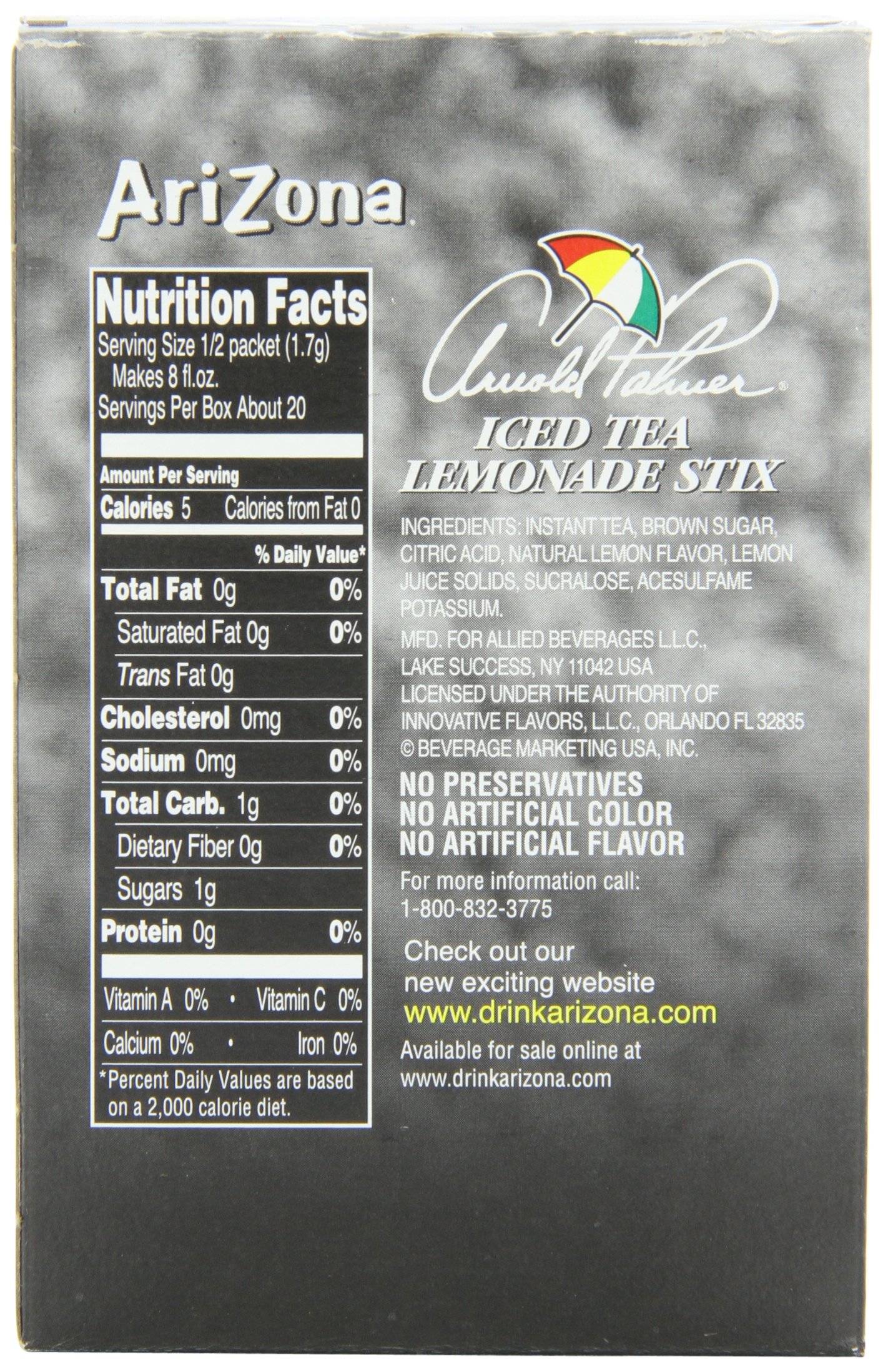 AriZona Arnold Palmer Half and Half (Iced Tea/Lemonade Stix), 10 Count