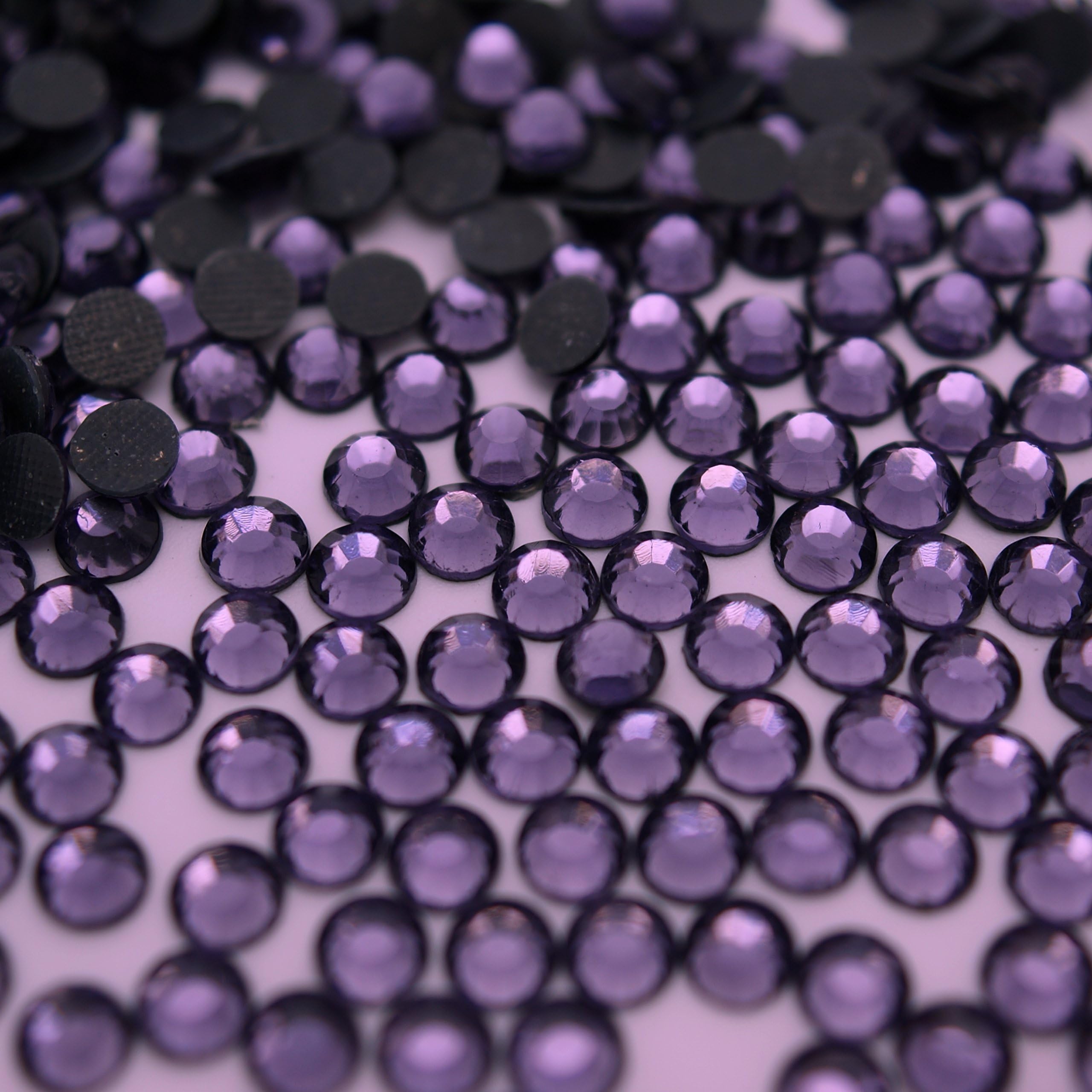 1000 Hot Fix Glass Rhinestones Crystal Gems DMC ss10 appox 3mm (Purple)
