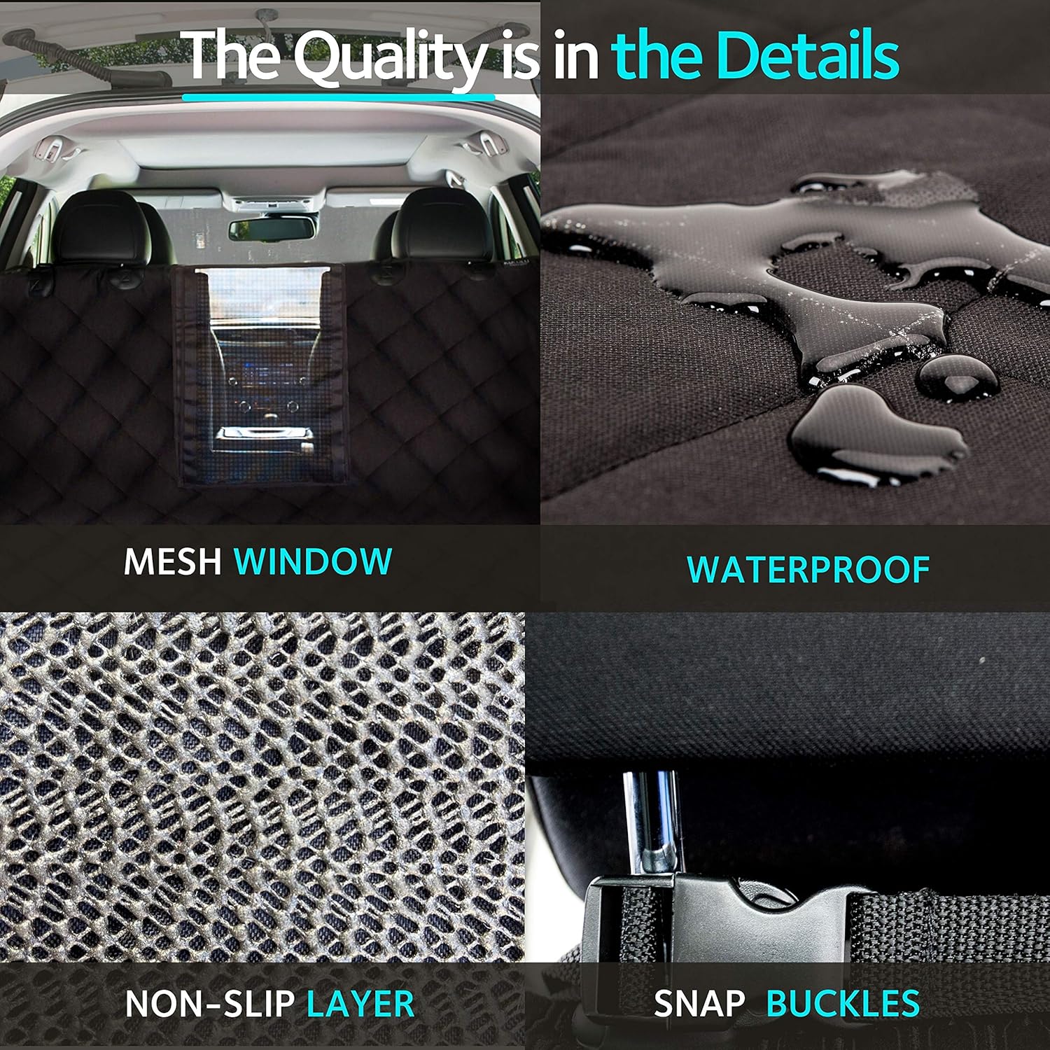 KULULU SUV Cargo Liner for Dogs, Heavy Duty Waterproof Non Slip Durable Liner, Mesh Window for Stress Free Travel, Pet Cargo Cover with Bumper Flap Protector, Universal Fit 55" W X 93" L : Pet Supplies