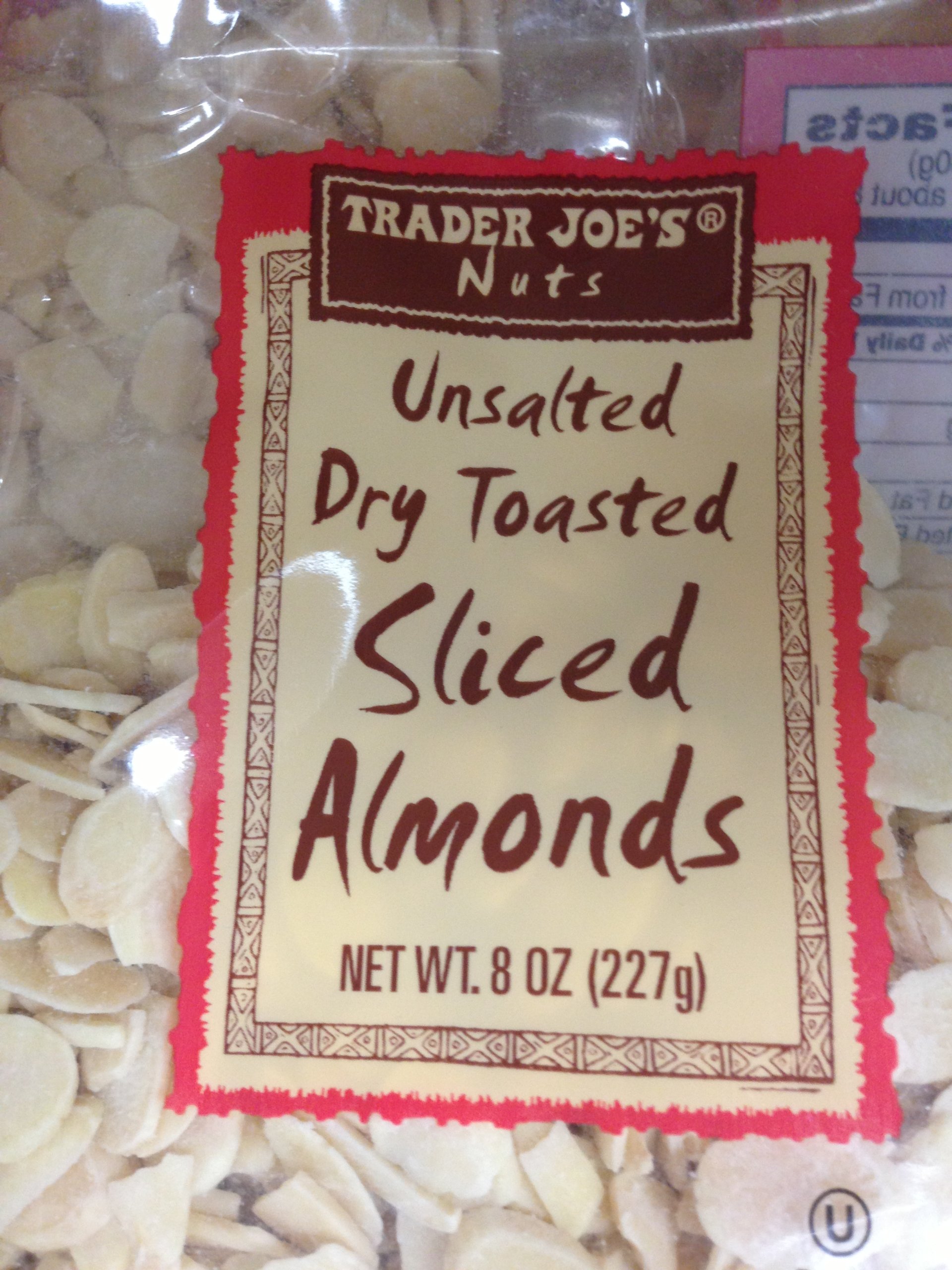 Trader Joe's Unsalted, Dry Toasted Slivered Almonds