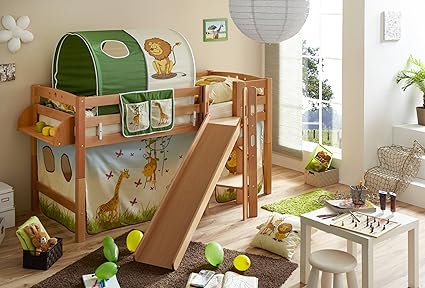 Ticaa Podestbett mit Rutsche Tino Buche Natur Motiv