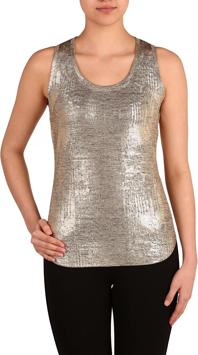 NYGARD SLIMS Metallic Tank Top Gold Foil XS at Amazon Women’s Clothing store