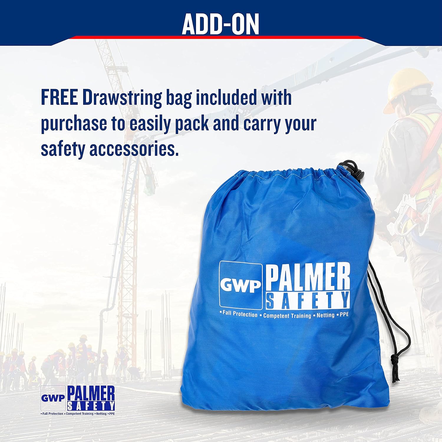 Palmer Safety Fall Protection Safety Harness w/Detachable 6' Single Leg Lanyard I EXTERNAL Shock Absorber Lanyard I OSHA/ANSI Fall Arrest Kit I Ideal for Industrial & Construction Use (Yellow - 1pk) - - 