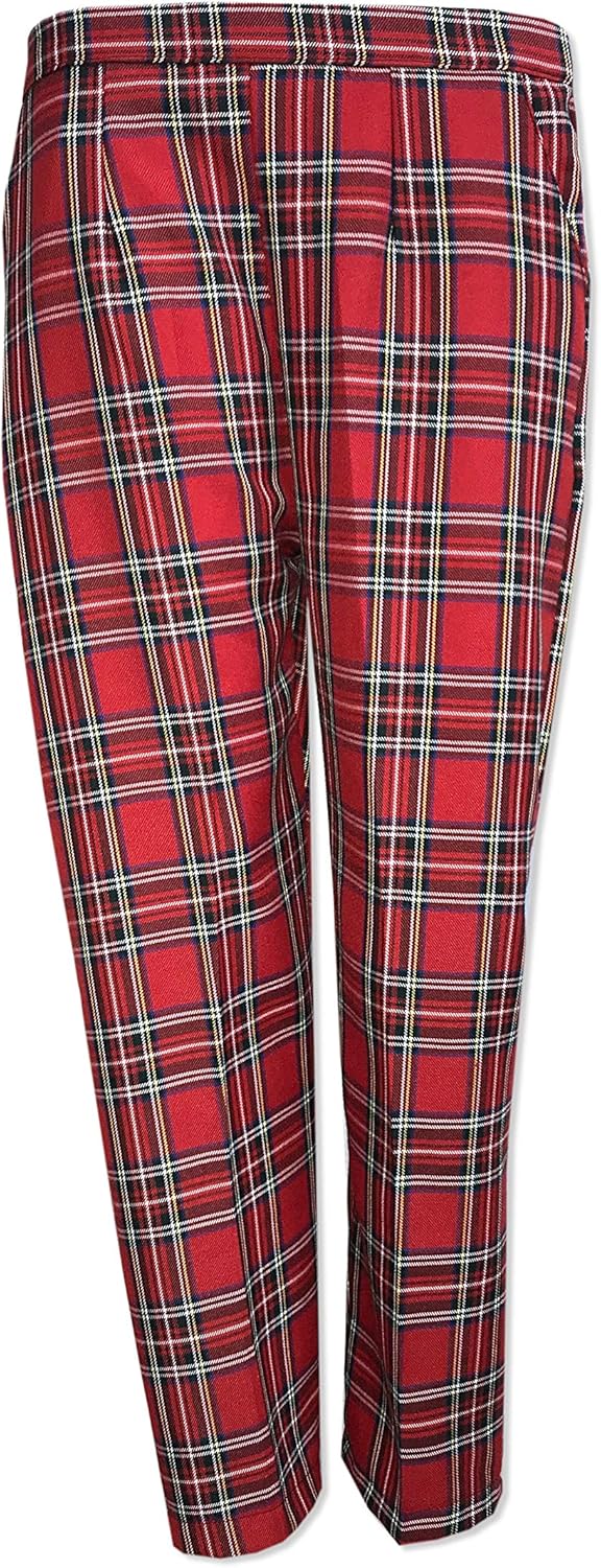 tartan check trousers womens