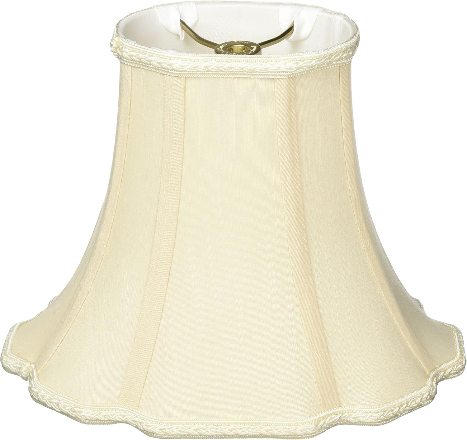 Royal Designs Scalloped Oval Bell Designer Lamp Shade, Beige, (5 x 3.75) x (10 x 7.5