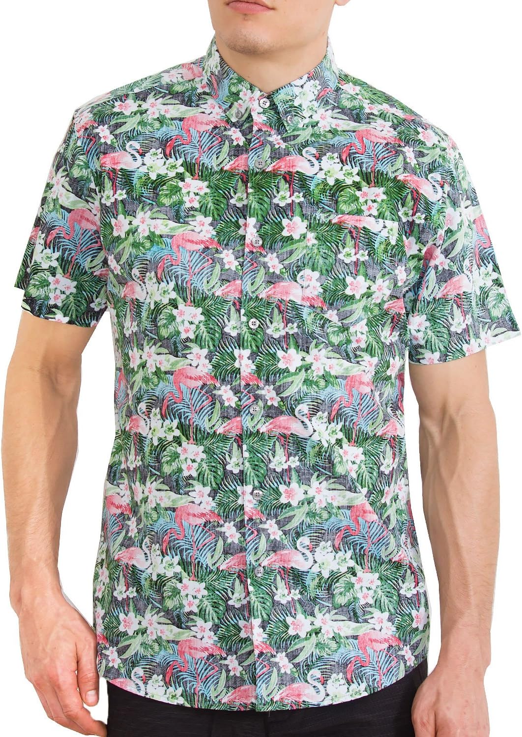 Visive Mens Short Sleeve Button Down Tropical Hawaiian Printed Shirts - Size Small - 4X-Large