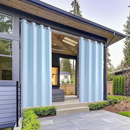 Amazon Com Shatex Outdoor Indoor Patio Curtains 50x120inch
