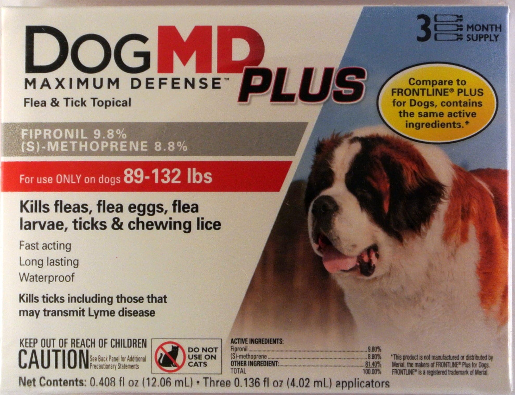 Dog MD Plus 89-132 Lb Dog Flea & Tick Treatment 3 Count