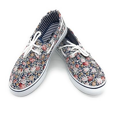 Women's Blue Canvas Flat Sneaker with Lace-up Bahrain Ubuy