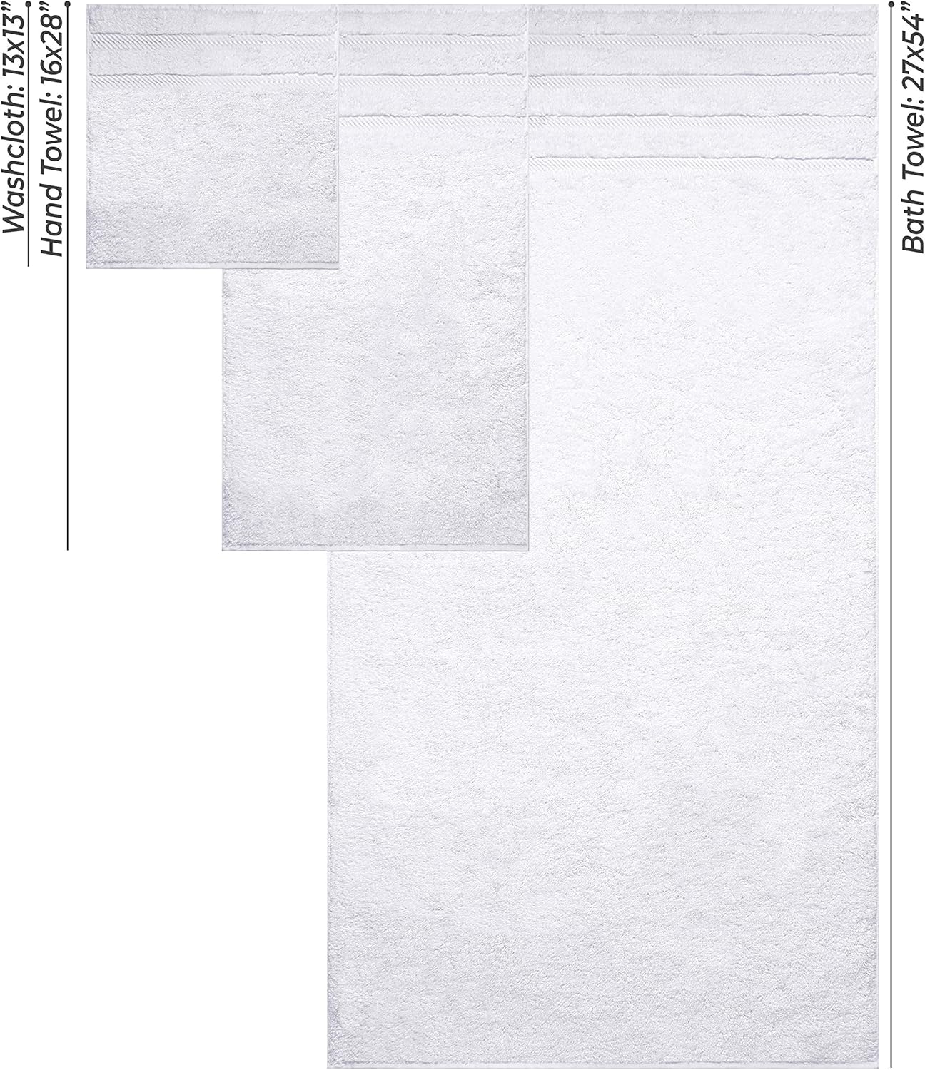 American Soft Linen 6-Piece 100% Turkish Genuine Cotton Premium & Luxury Towel Set for Bathroom & Kitchen, 2 Bath Towels, 2 Hand Towels & 2 Washcloths [Worth $72.95] - Bright White: Home & Kitchen