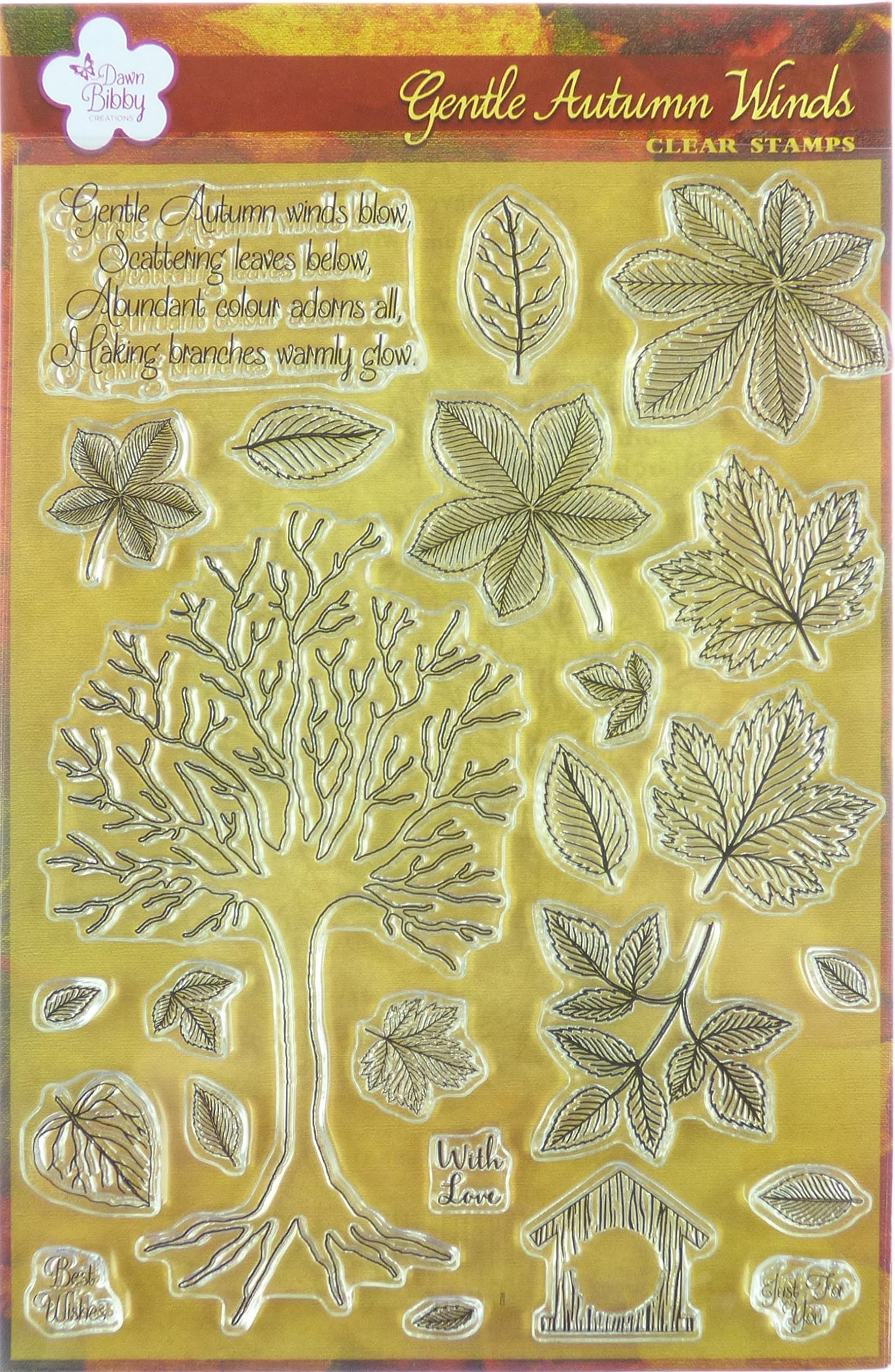 Dawn Bibby Designs Autumn Winds Clear Stamp Set,