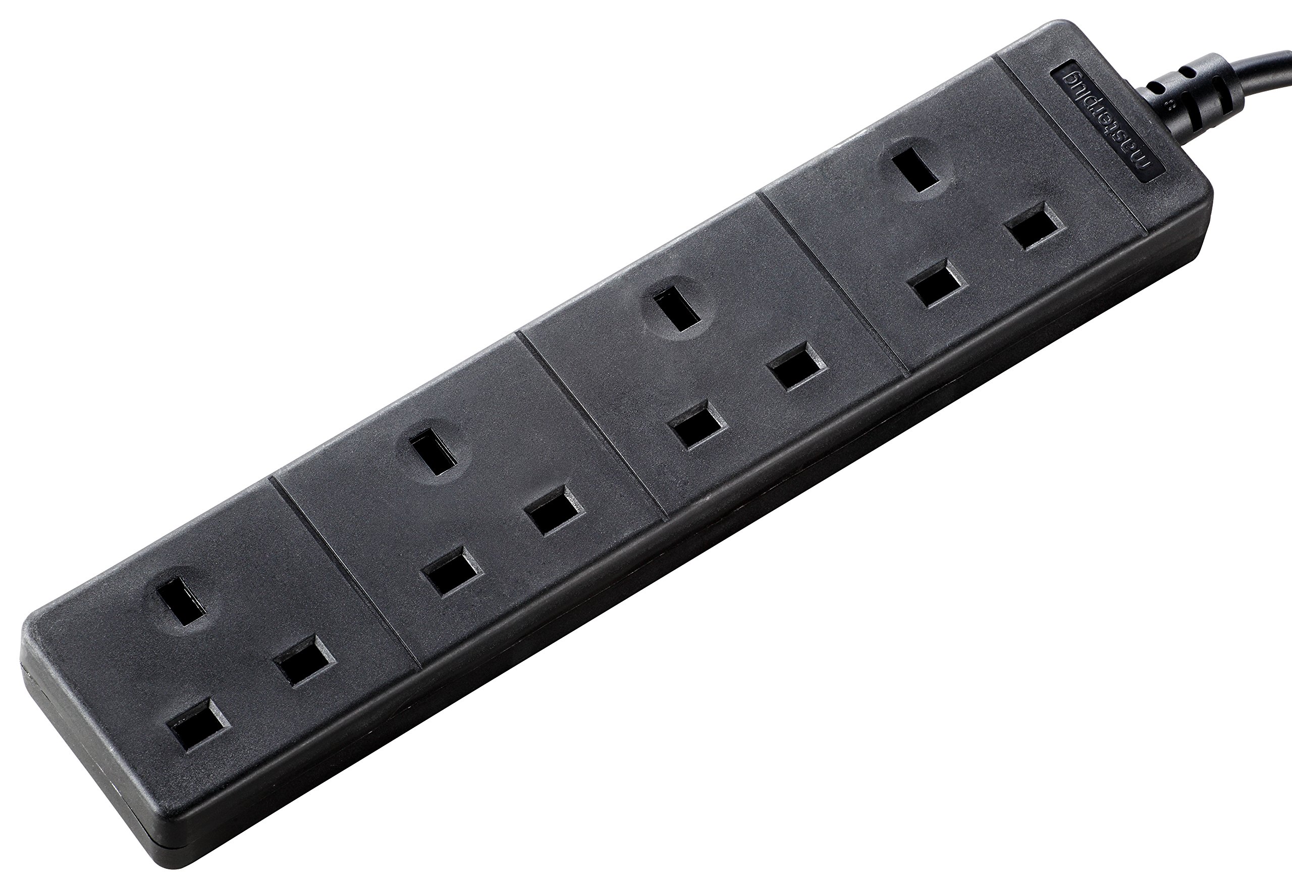 Masterplug WBXBFG10B Outdoor IP54 Weatherproof Box with 13amp 4 Socket 10m Extension Lead - Black